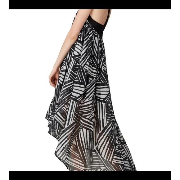 TOCCIN Black White Printed Trapeze High Low Sleeveless Maxi Dress size 20 - Picture 8 of 15
